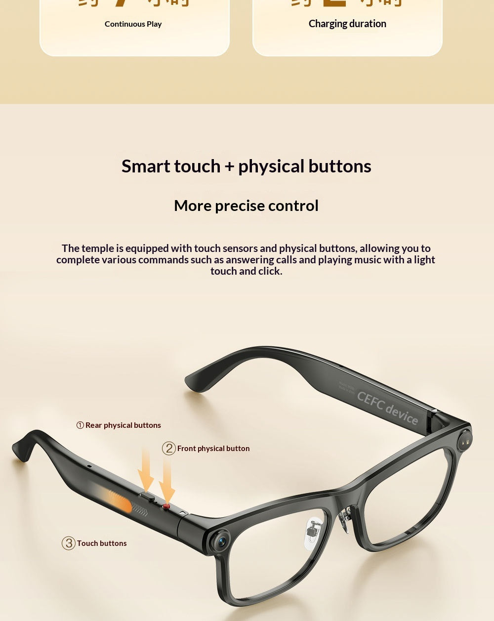 Gafas Inteligentes IA con Cámara HD de 13 MP y Estabilizador