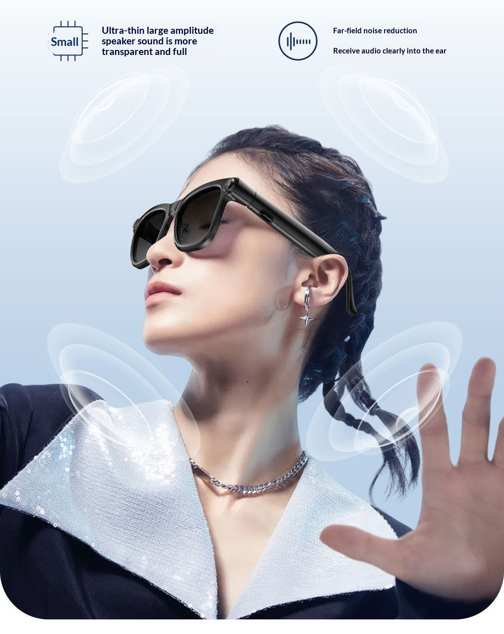 Gafas Inteligentes IA con Cámara HD de 13 MP y Estabilizador